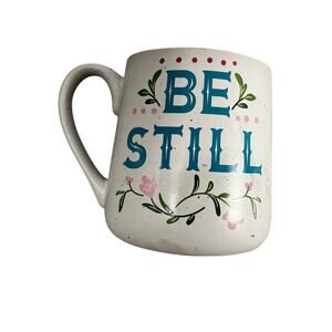 Vintage Style Be Still Floral Coffee Speckled Stoneware Sheffield Christian Mug